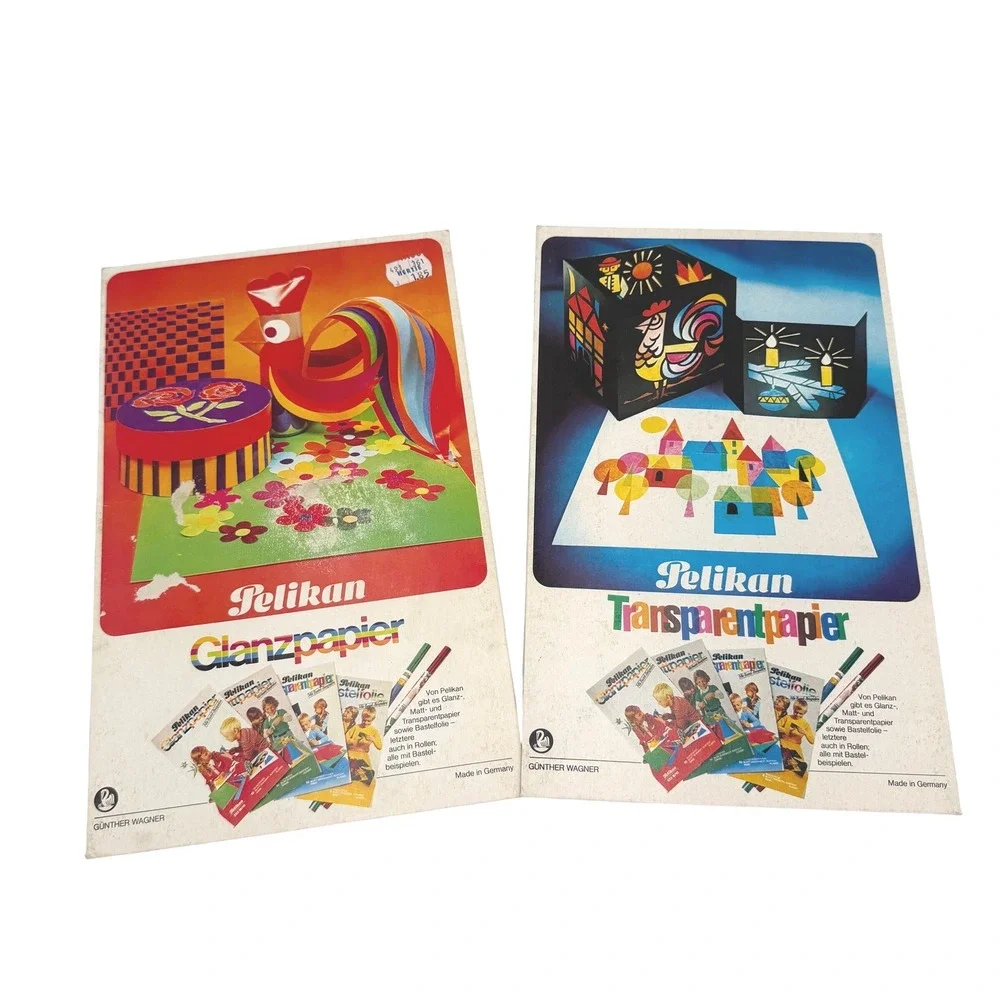 Pelikan Craft Paper Glanzpapier Transparentpapier Multicolor Vintage 70s